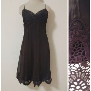 Elegant Black Lace Midi Dress